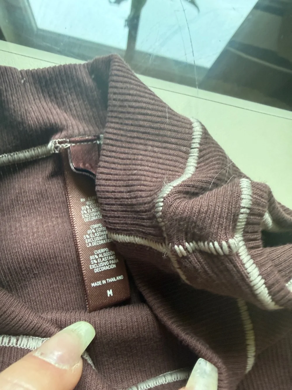 Skims Chocolate Ribbed Mock Neck Tank - Picture 3 of 3